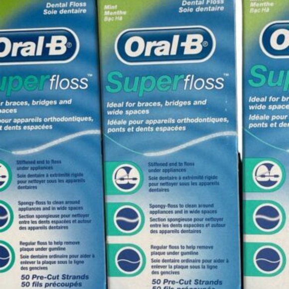 Oral-B Super Floss Mint Dental Floss Pre-Cut Strands 50 Each, LOT OF 4 - Picture 3 of 5